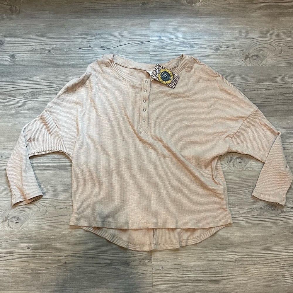 Wishlist Tan Boxy Buttoned Blouse
